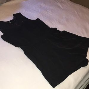 Sleeveless Black Romper with Lace, Size Large